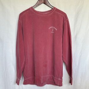 Comfort Colors Red Distressed Captiva Island Florida Crewneck Sweater